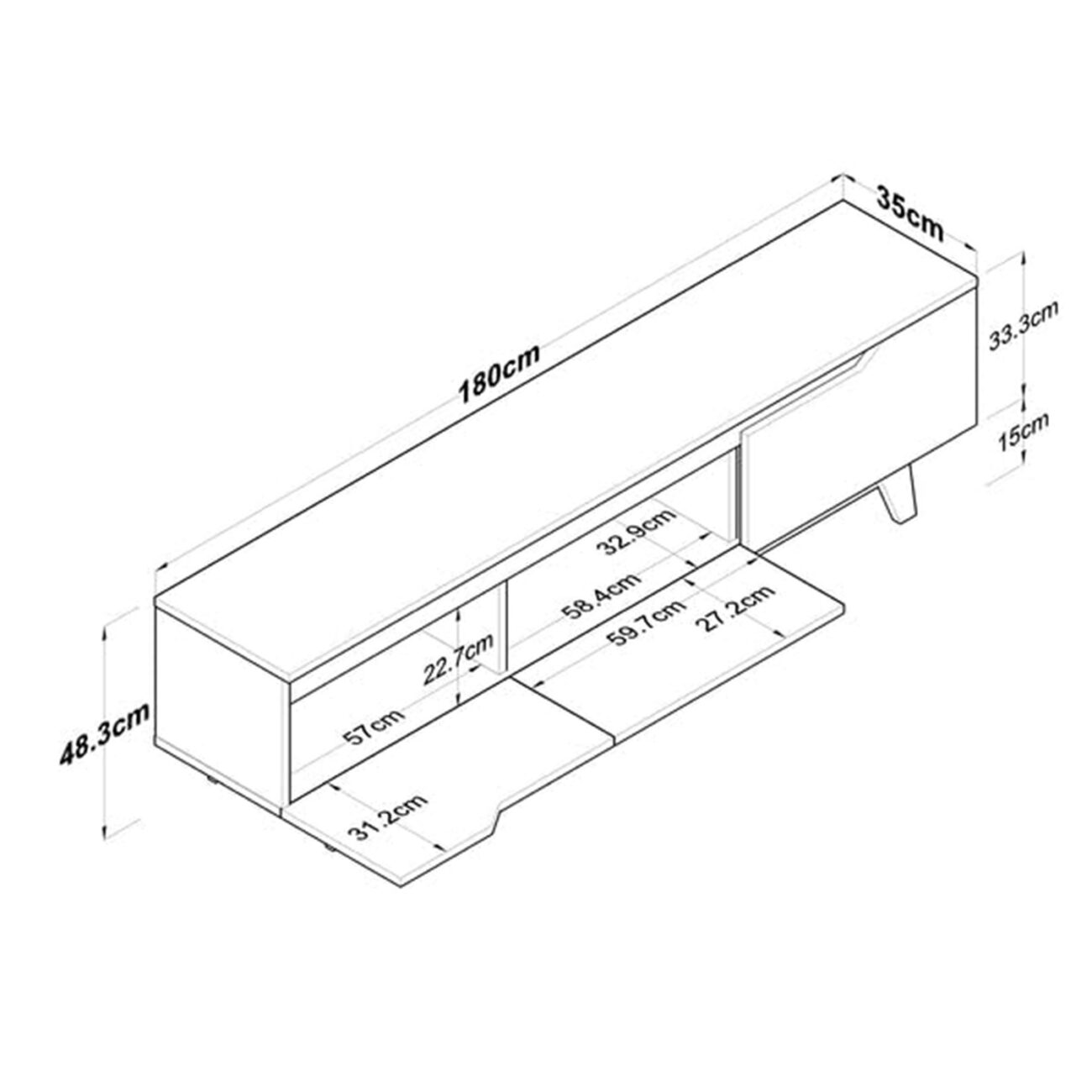 3 Door TV Console - Image 2