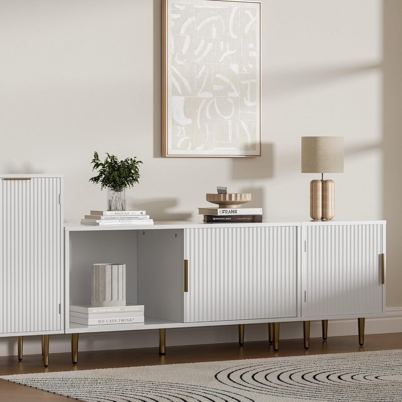 Combined Modern TV Stand with Adjustable Shelf - Image 4