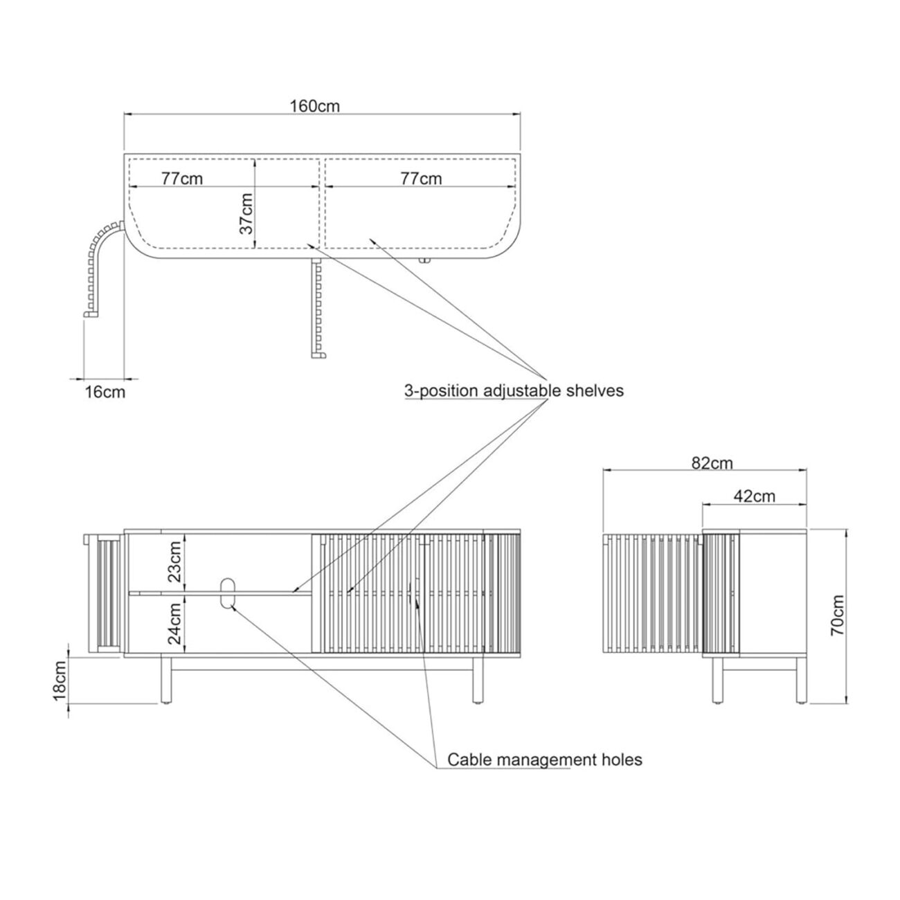 Modern TV Unit Cabinet Natural - Image 2