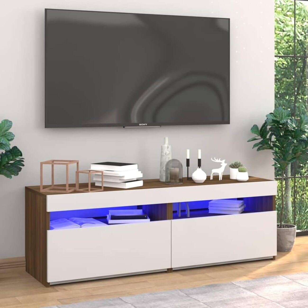 TV Cabinets 2 pcs with LED Lights
