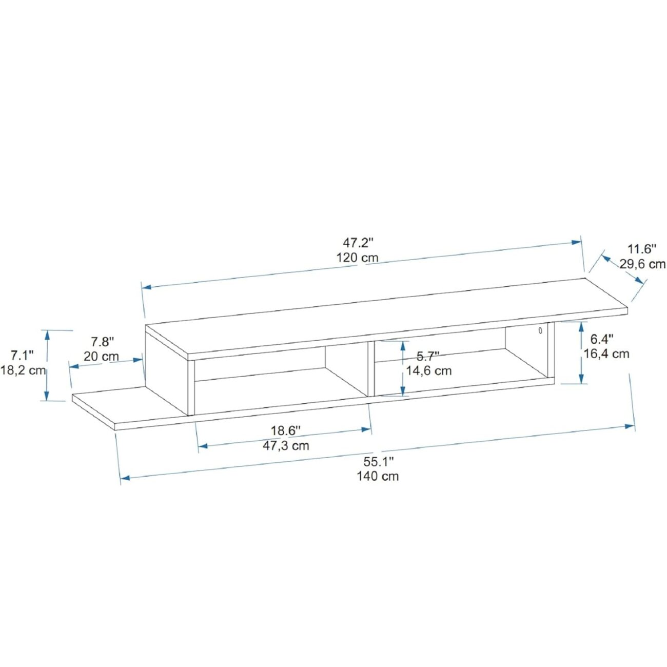 Wall Mounted TV Stand Media Console - Image 2