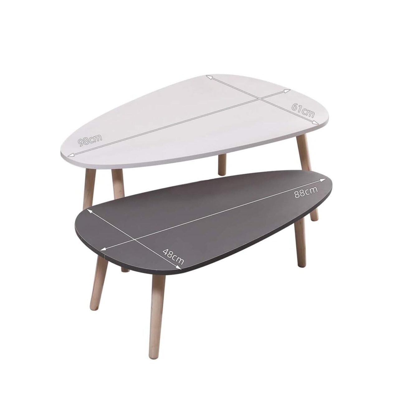 2 Modern Wooden Side Tea Tables - Image 2