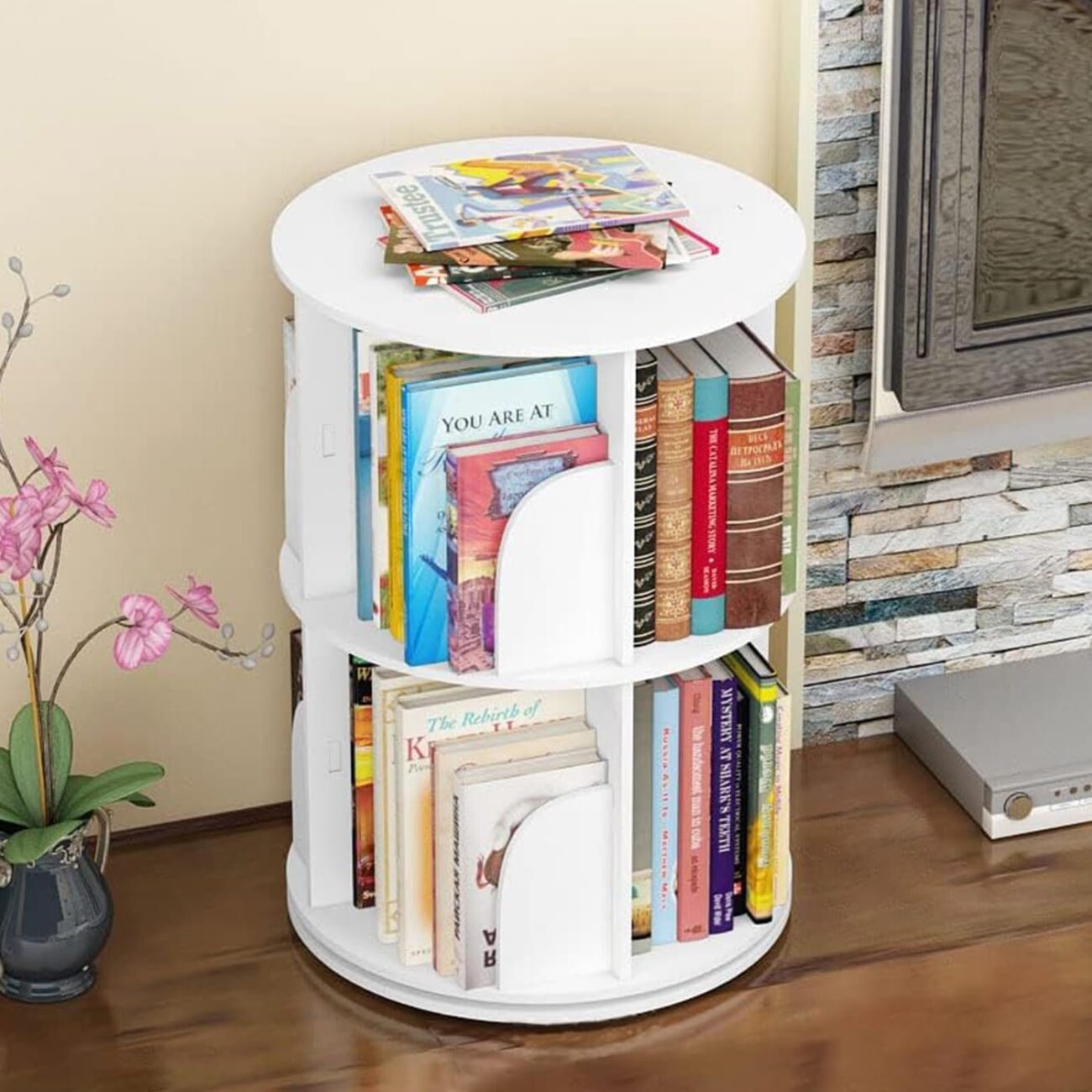 360 Display Floor Standing Multi Functional Bookshelf Organizer