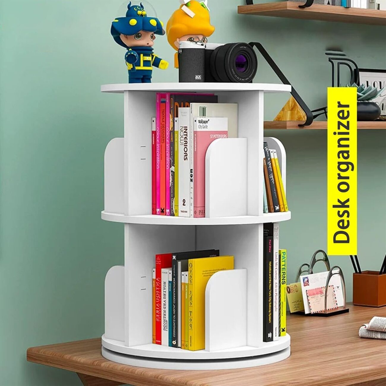 360 Display Floor Standing Multi Functional Bookshelf Organizer - Image 3