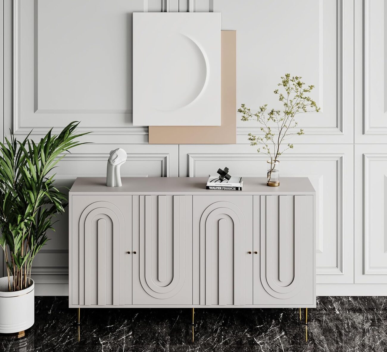 4 Door Wooden Cabinet Sideboard - Image 2