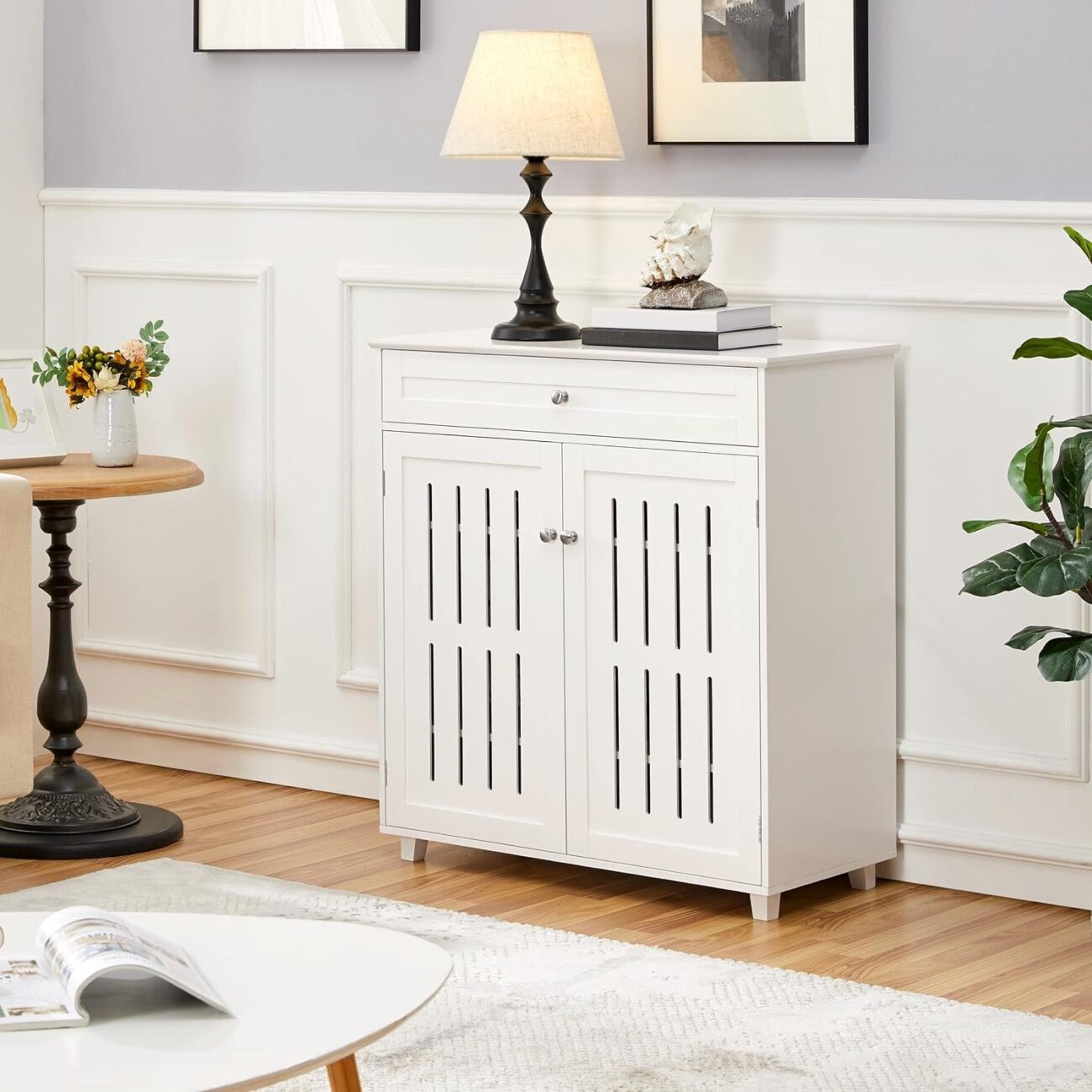4-Tier Shoe Storage Cabinet with Drawer - Image 3