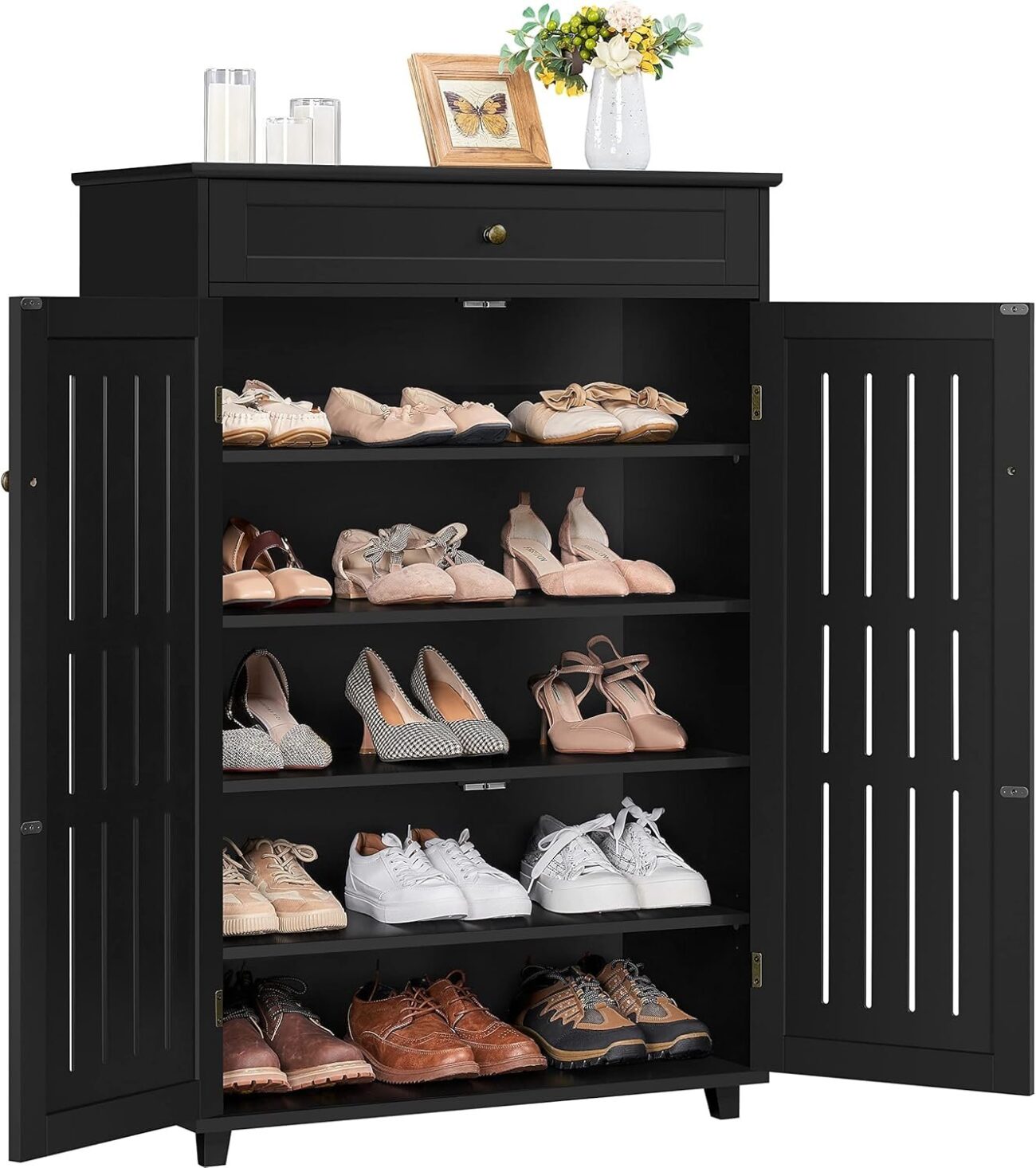 5-Tier Shoe Rack Organizer with 1 Drawer - Image 2