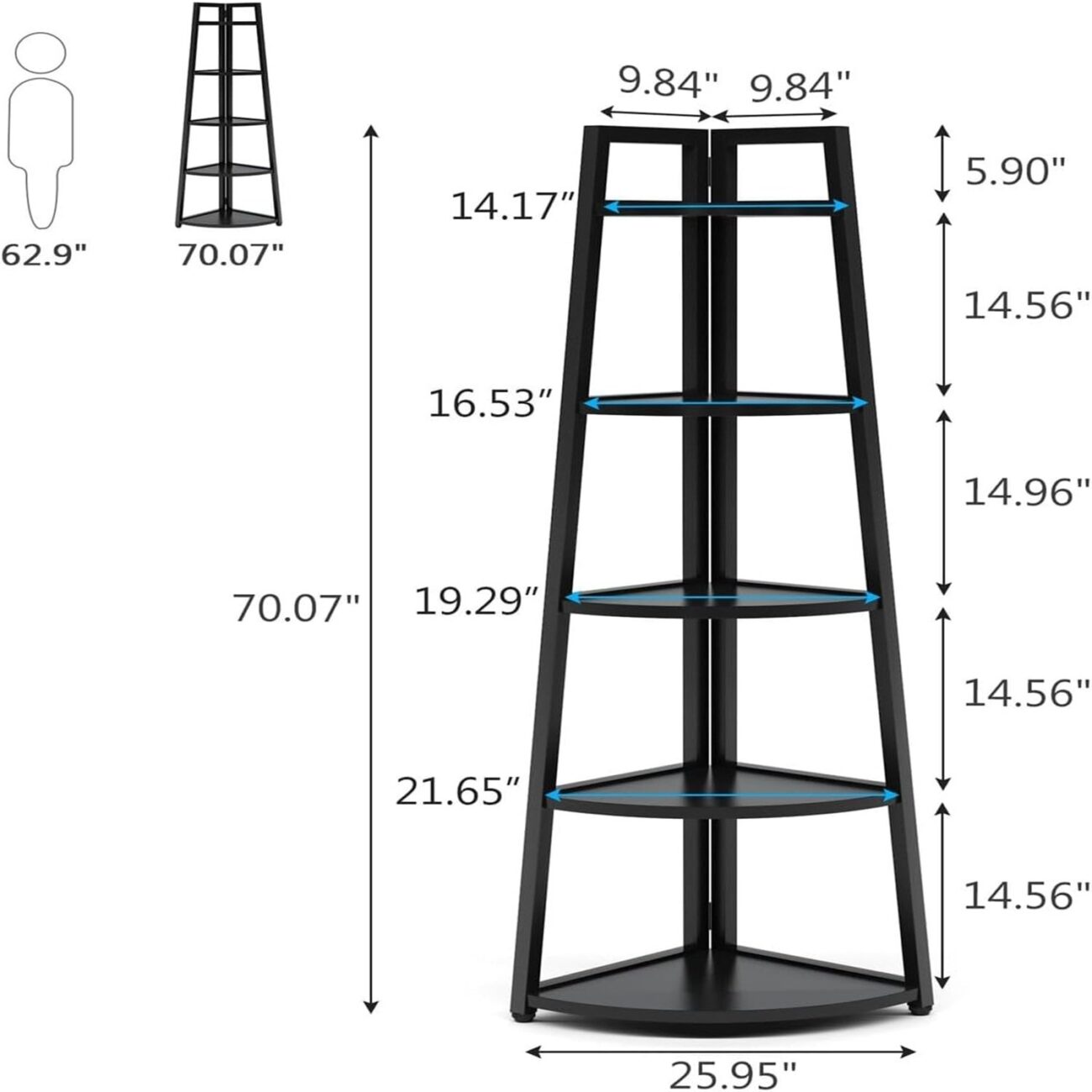 5 Tier Storage Shelf Tower Cabinet - Image 2