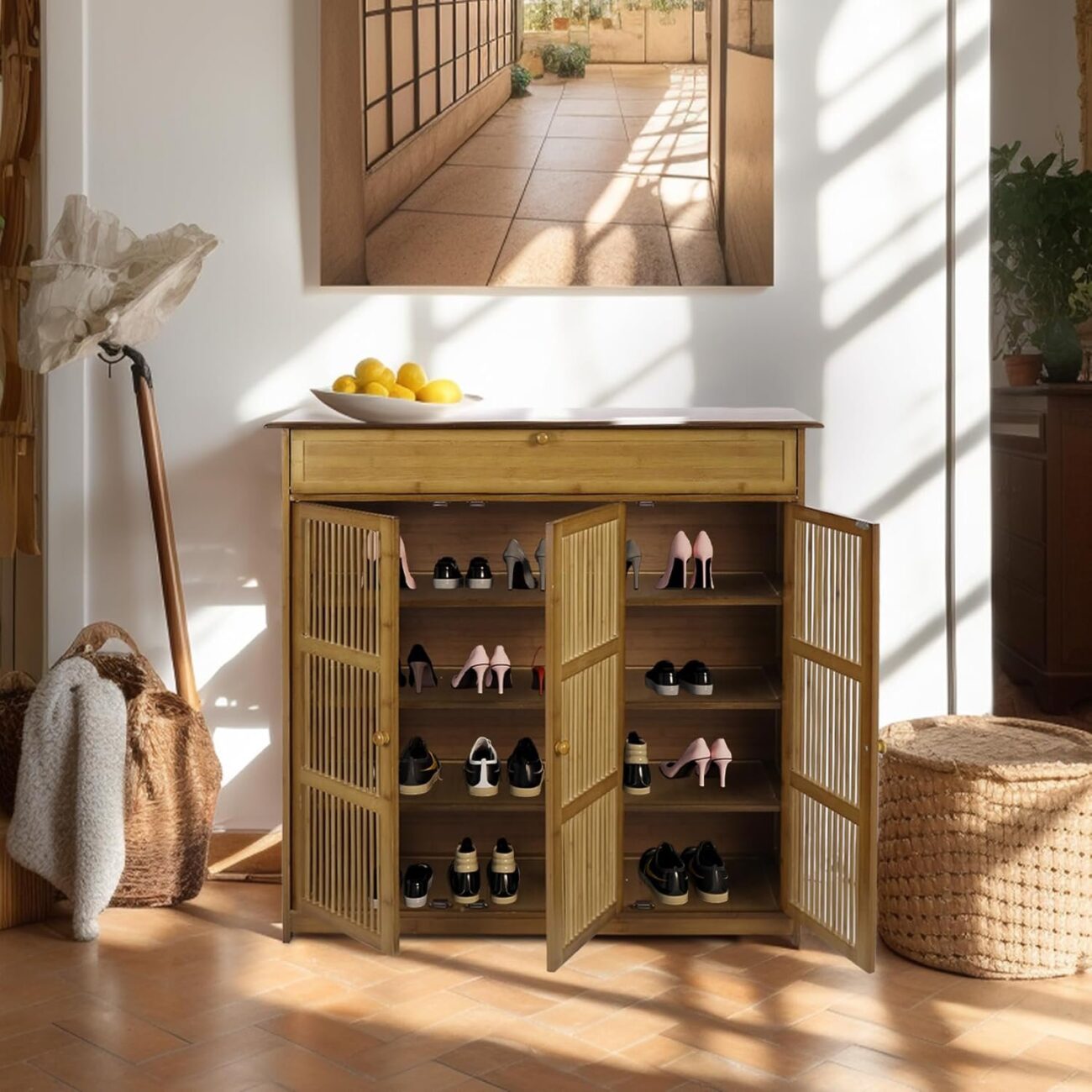 Bamboo Freestanding Shoe Organizer