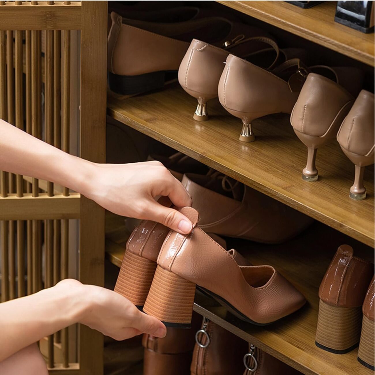 Bamboo Freestanding Shoe Organizer - Image 3