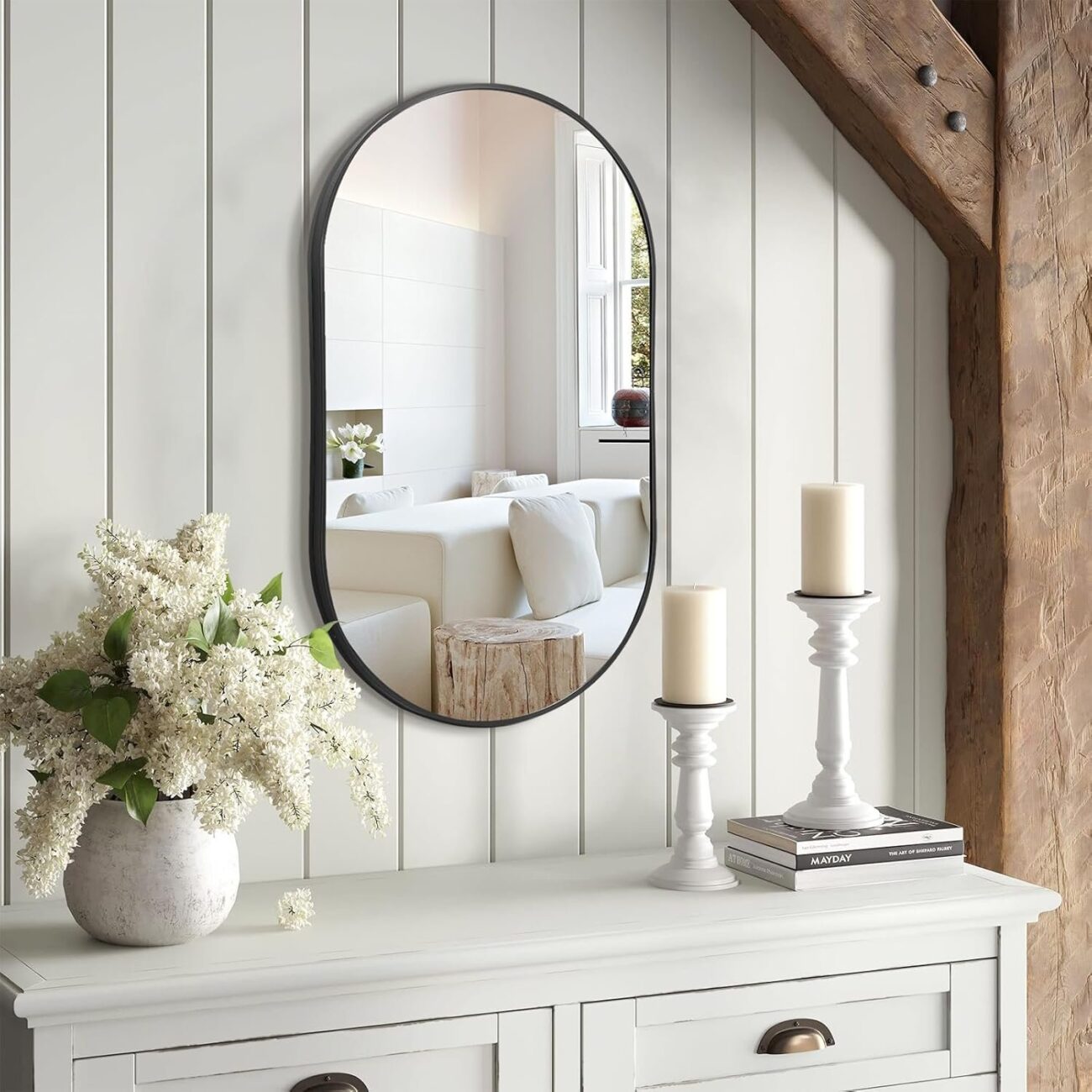 Bathroom Mirror Wall Mounted Oval Mirror - Image 3