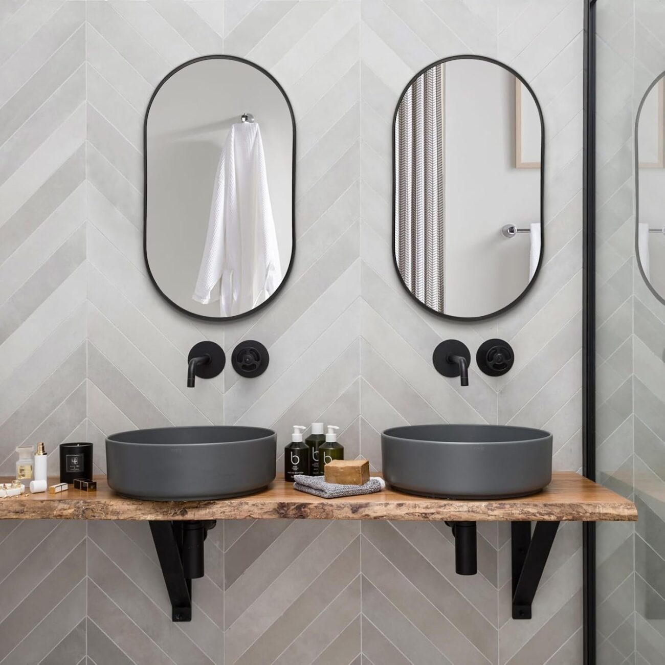 Bathroom Mirror Wall Mounted Oval Mirror - Image 4