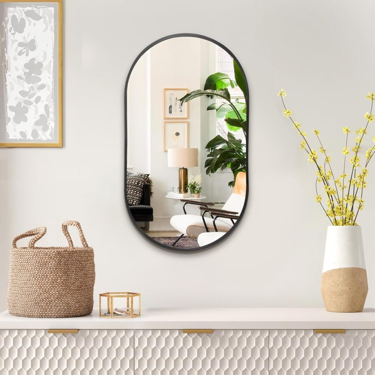 Bathroom Mirror Wall Mounted Oval Mirror - Image 5