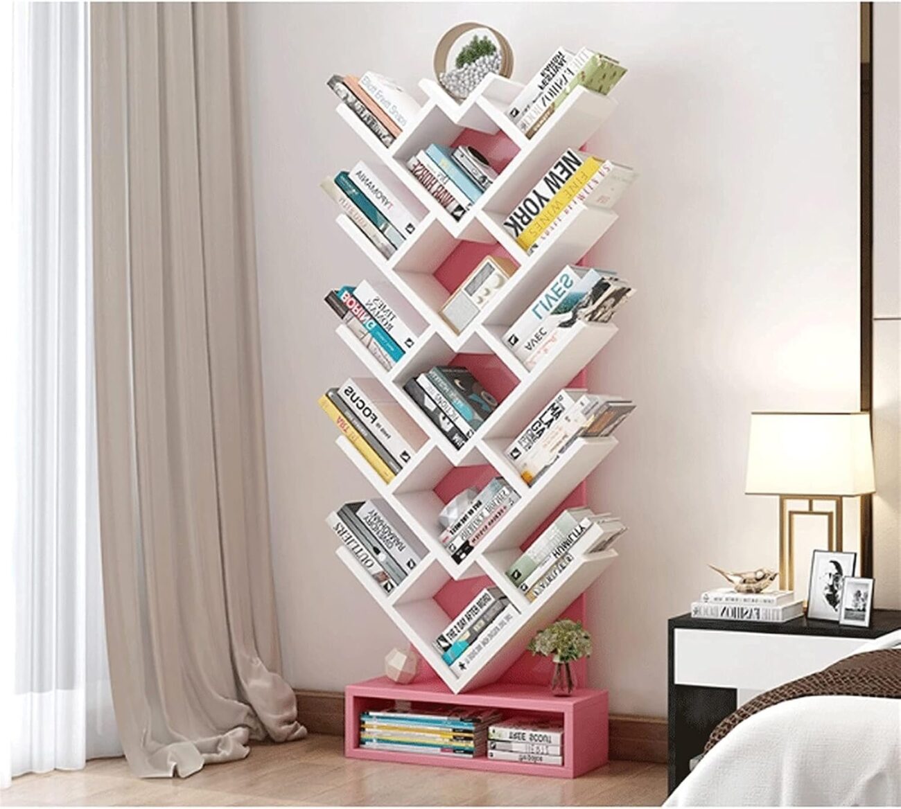 Bookcases Modern Tree Bookshelf Floor Standing Bookcase Shelf - Image 2