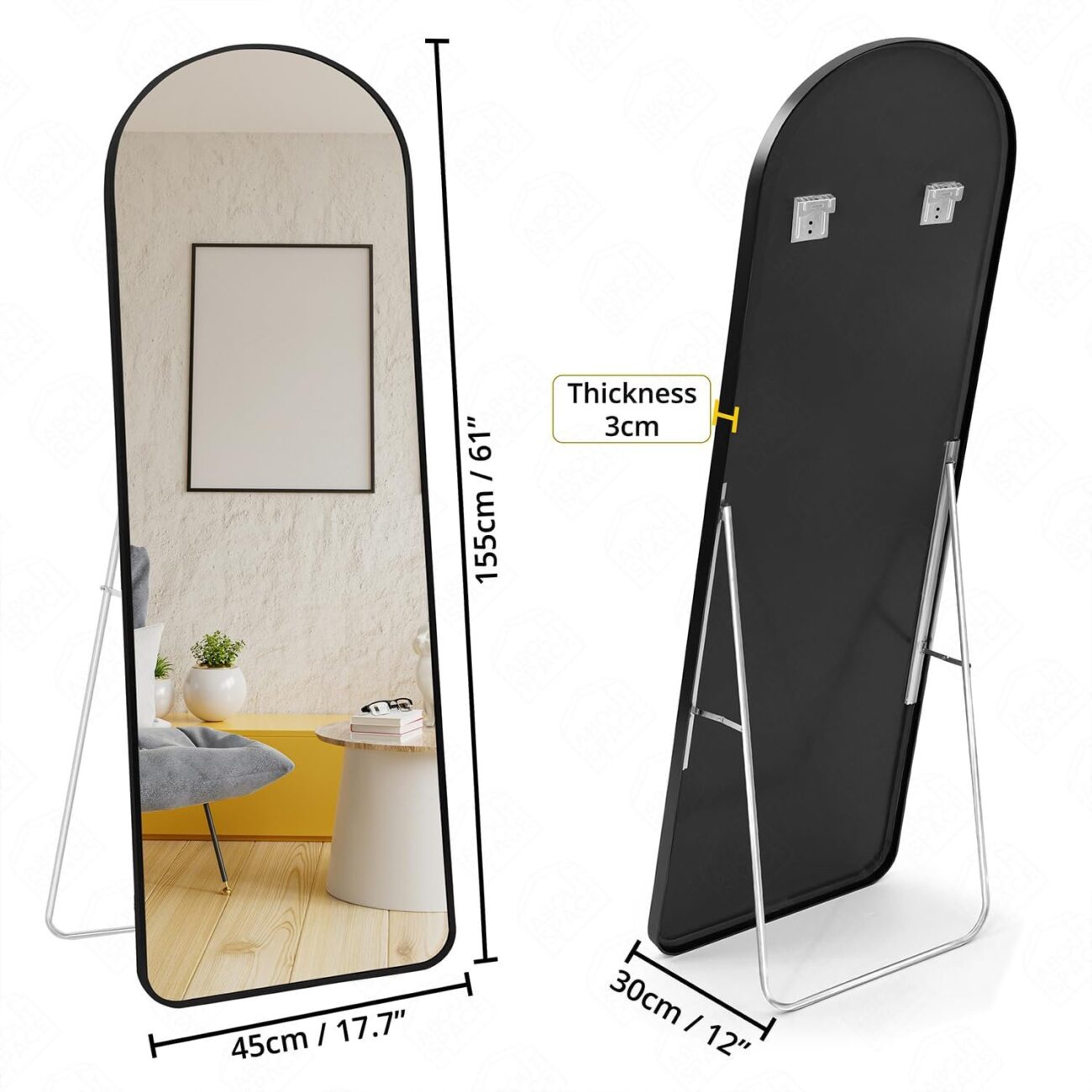 Cheval Mirror for Wall - 5 Feet Arch Mirror for Bedroom - Image 2