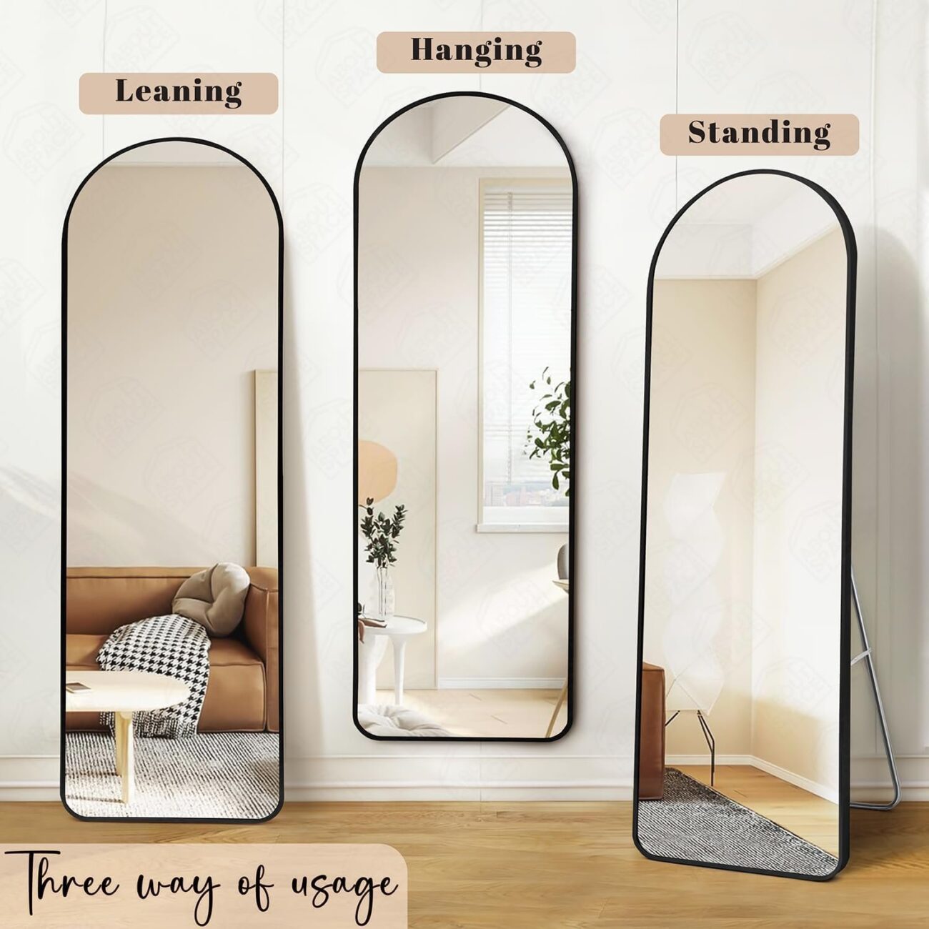 Cheval Mirror for Wall - 5 Feet Arch Mirror for Bedroom - Image 3