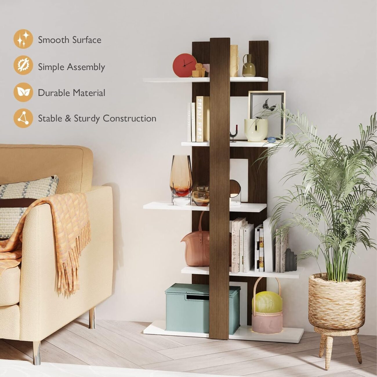 Freestanding Book Storage Display Shelving Rack with Anti-Toppling Device - Image 3