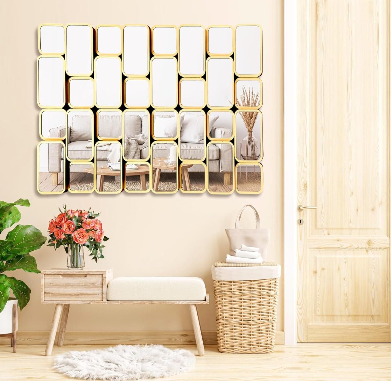 Gold Mirrors Mirror Wall Decor Luxury Metal Modern Nordic Decorative Large Mirror - Image 2
