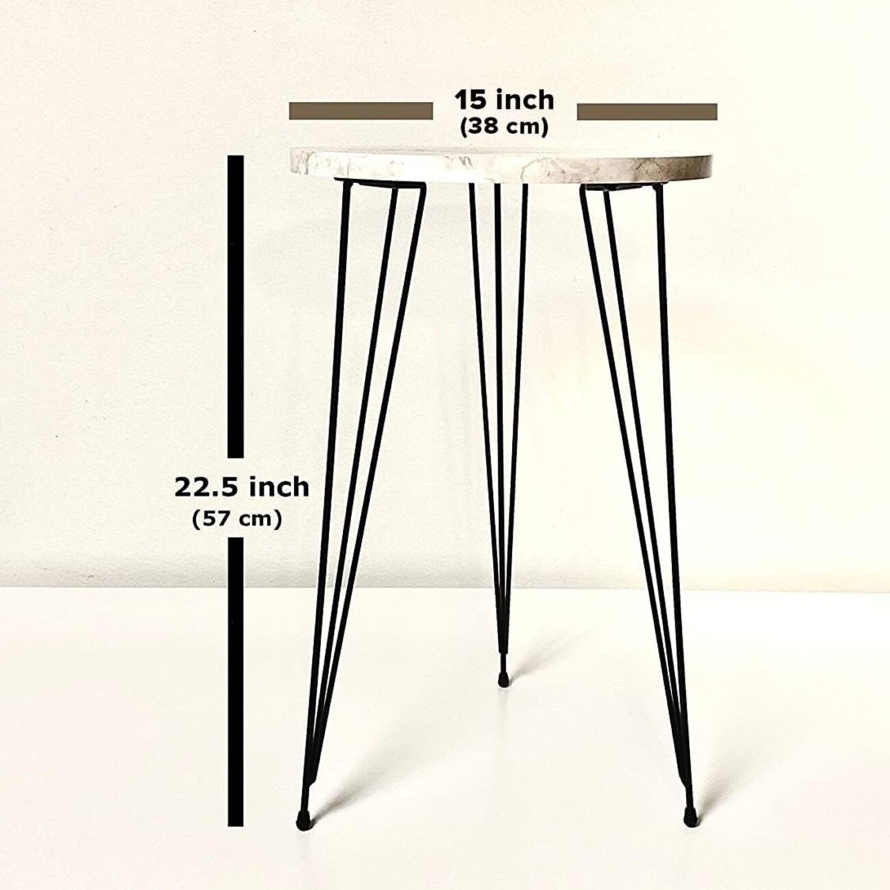 White Marble Look Nesting Tables with Gold Metal Legs - Image 2