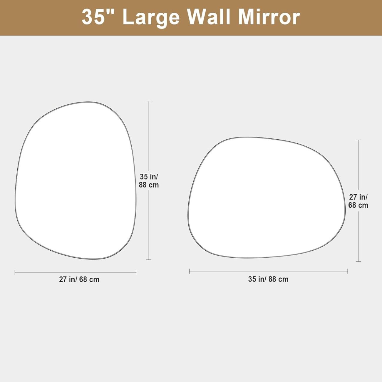 Irregular Mirror Wall Decor 27"x 35" - Image 3