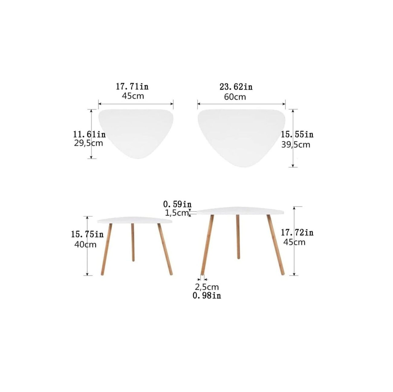 Japanese Style MDF Table with Bamboo Legs - Image 2