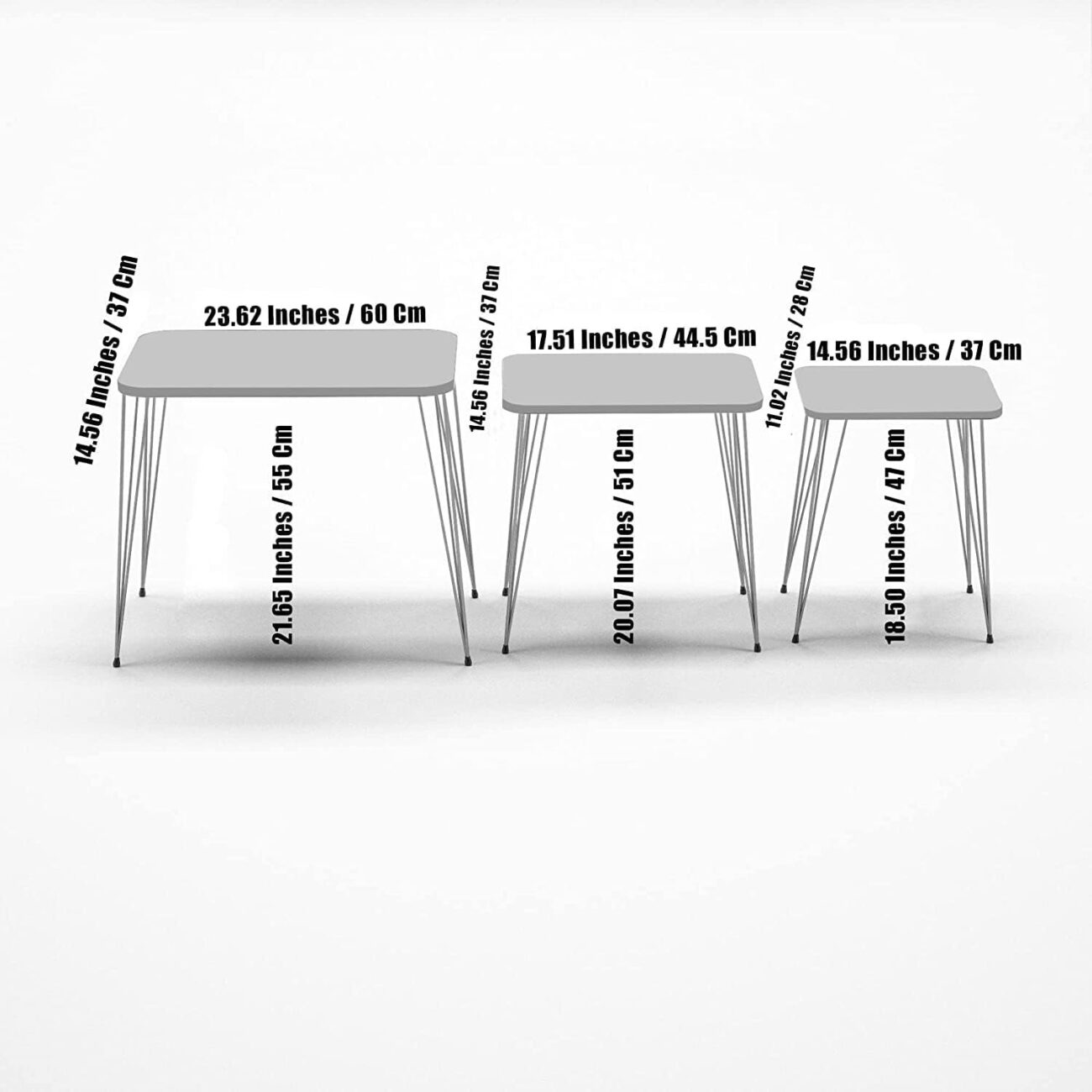 Marble Nesting Coffee Tables with Metal Legs - Image 2