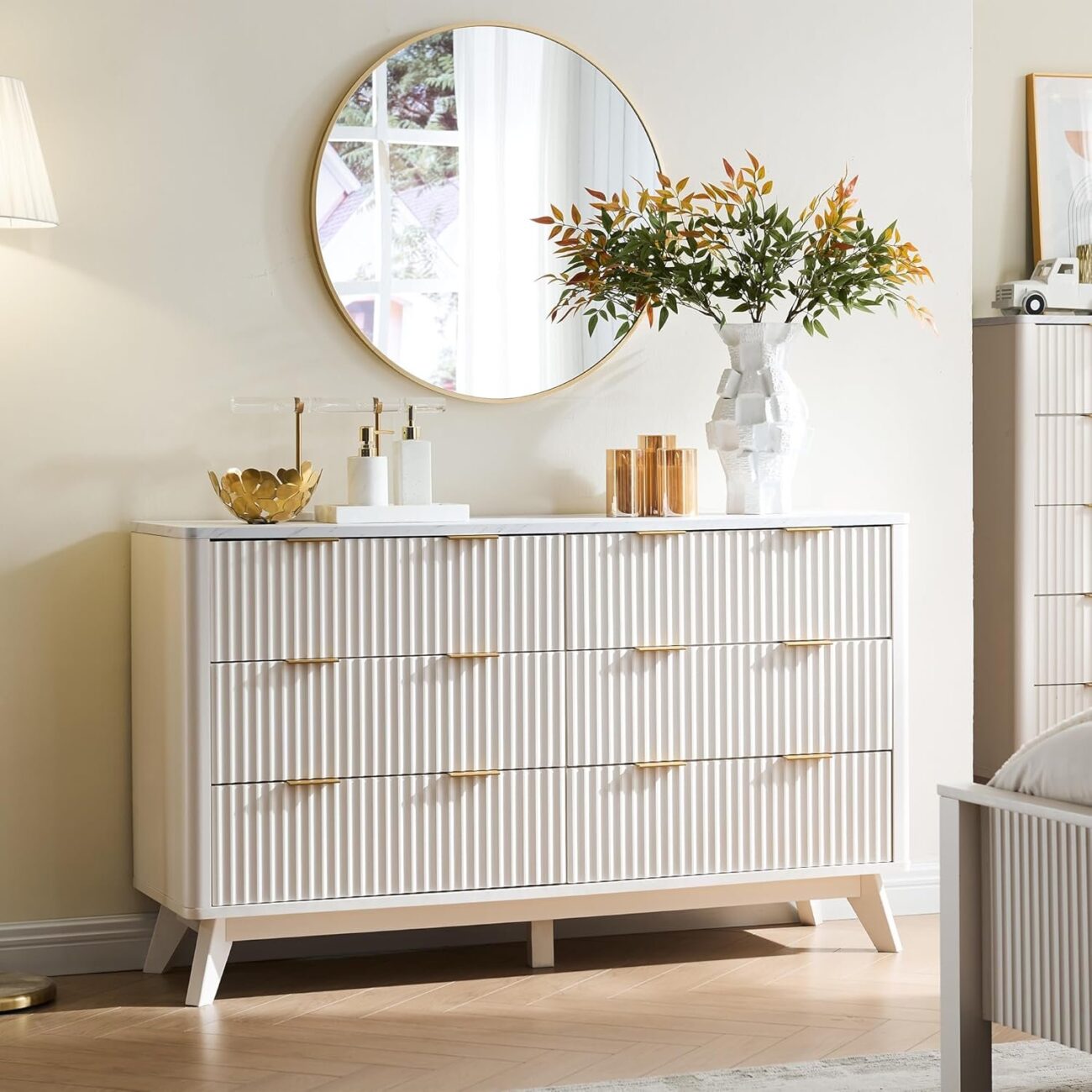 Modern Chest of Drawers with Faux Marble Top - Image 3