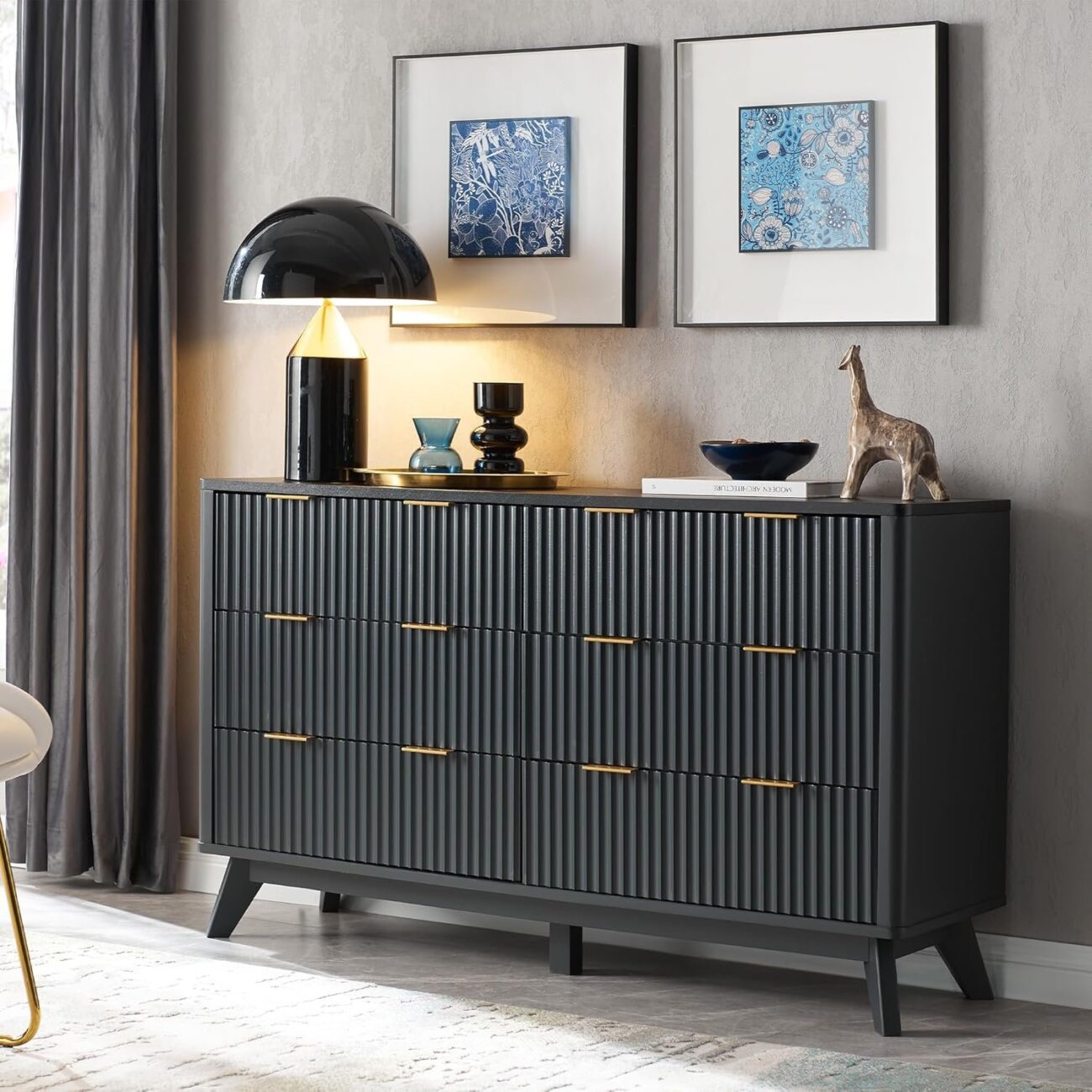 Modern Chest of Drawers with Faux Marble Top - Image 2