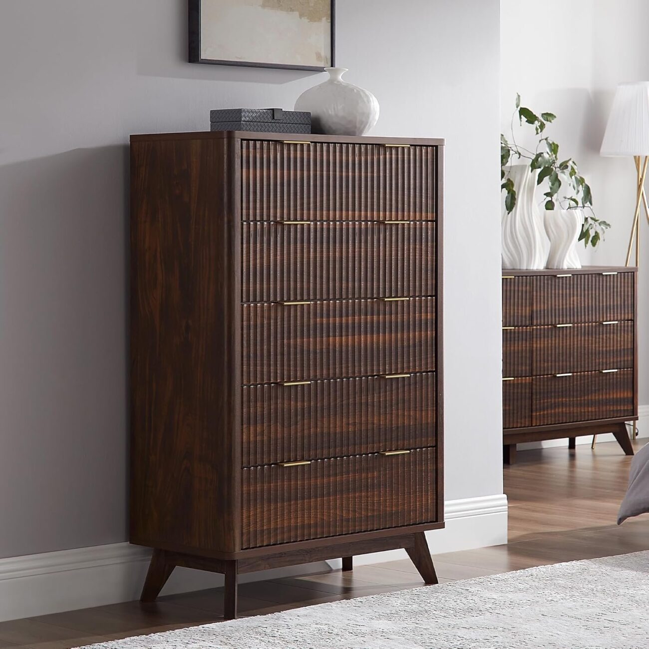 Modern Chest of Drawers with Faux Marble Top - Image 4