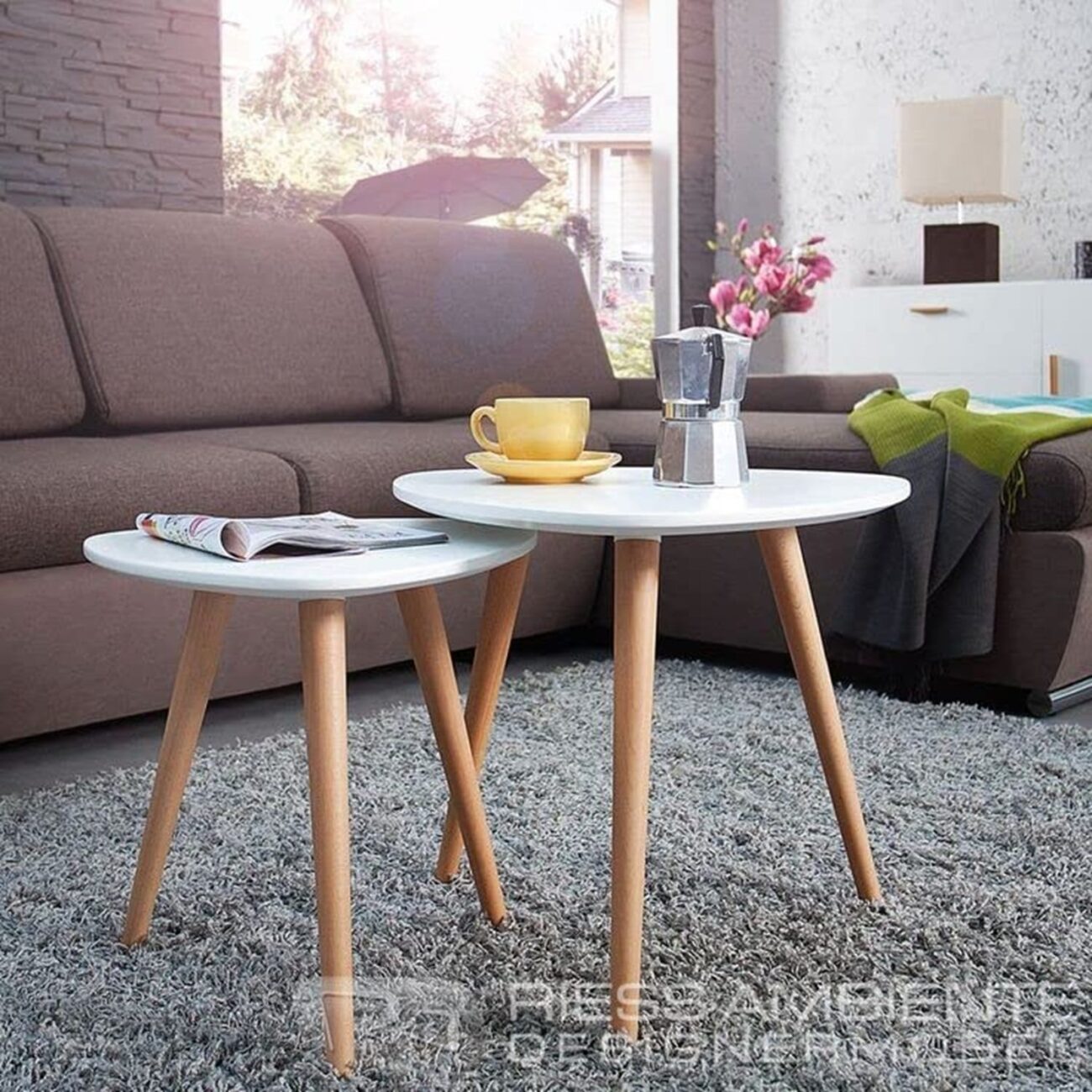 Set of 2 Coffee Table Modern Side Table