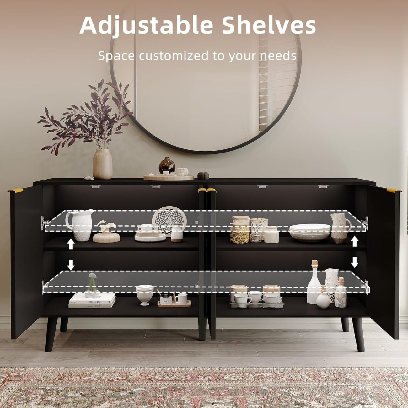 Sideboard Buffet Cabinet with Storage - Image 3
