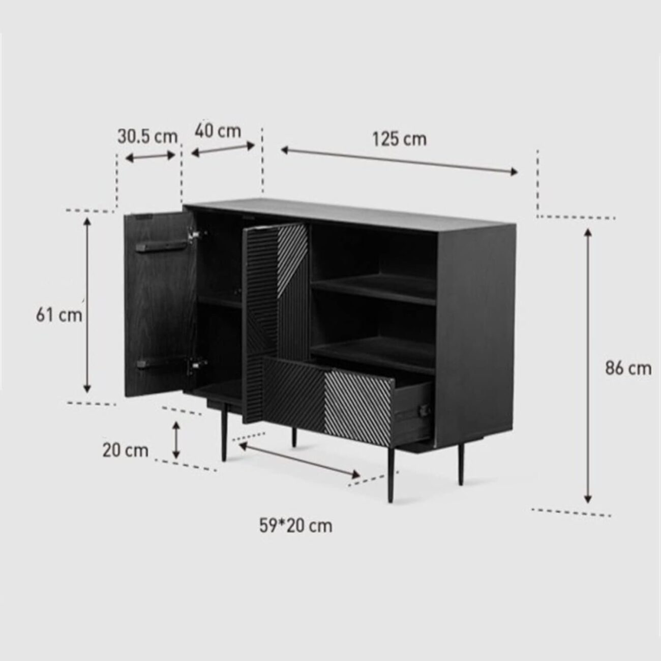 Sideboard Simple Urban Dining Cabinet Small - Image 2