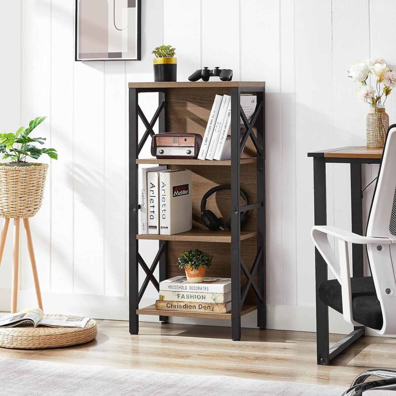 Small Shelf with Metal Frame