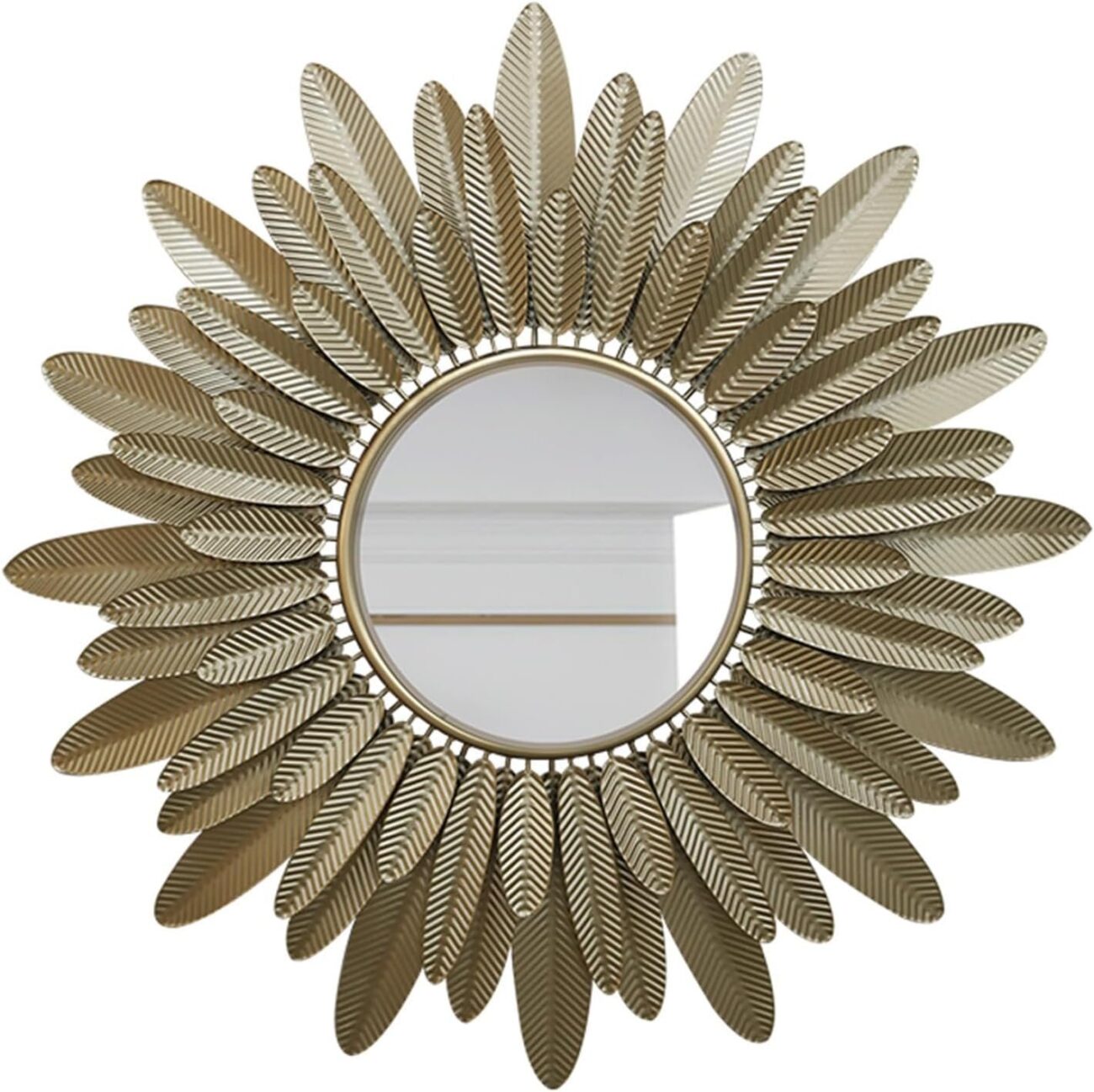 Wall Mirror Decorated with Feathers