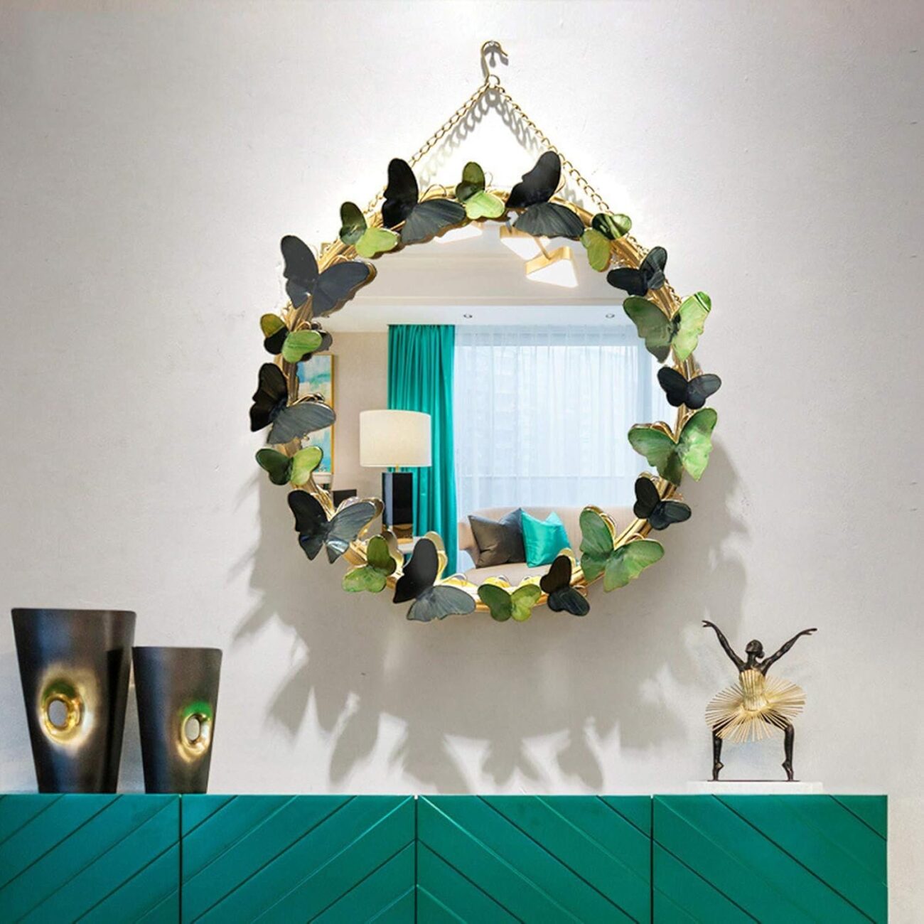 Wall Mounted Mirrors 22” Round Decorative Wall Hanging Mirror