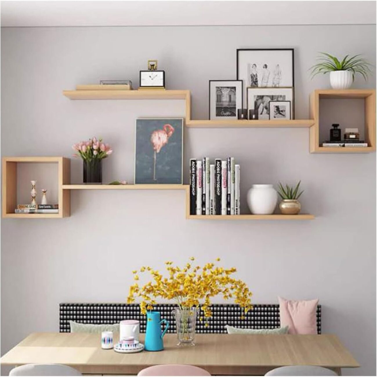 Wall Mounted Wooden Shelves for Wall Decor Storage