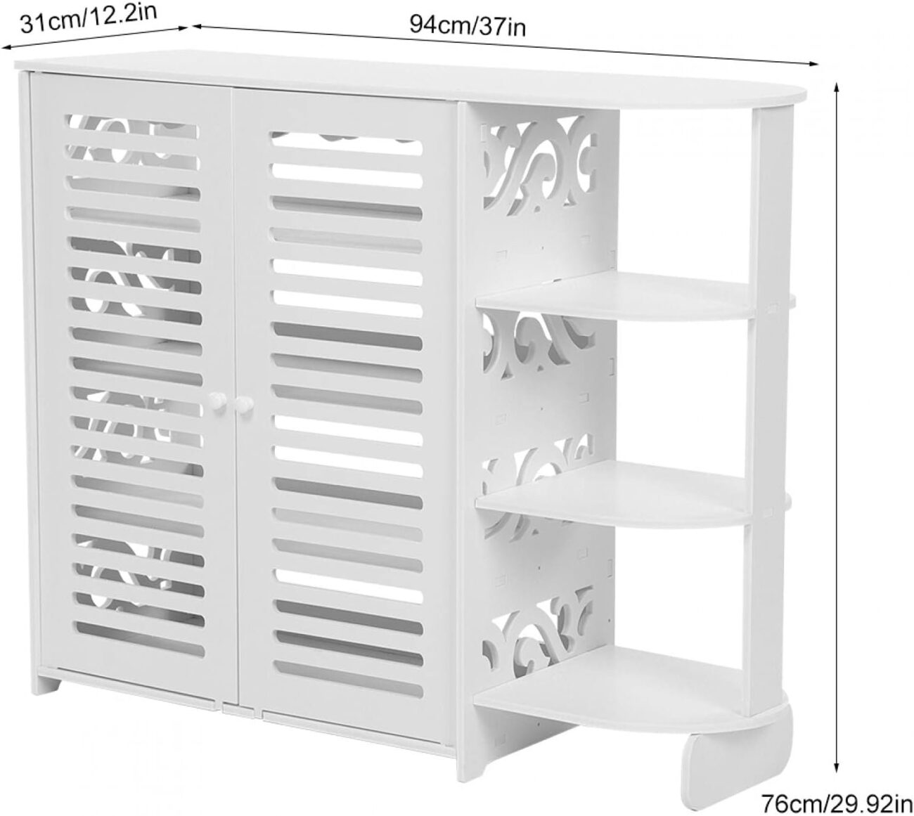 White Wooden Shoe Cabinet Storage Rack - Image 2