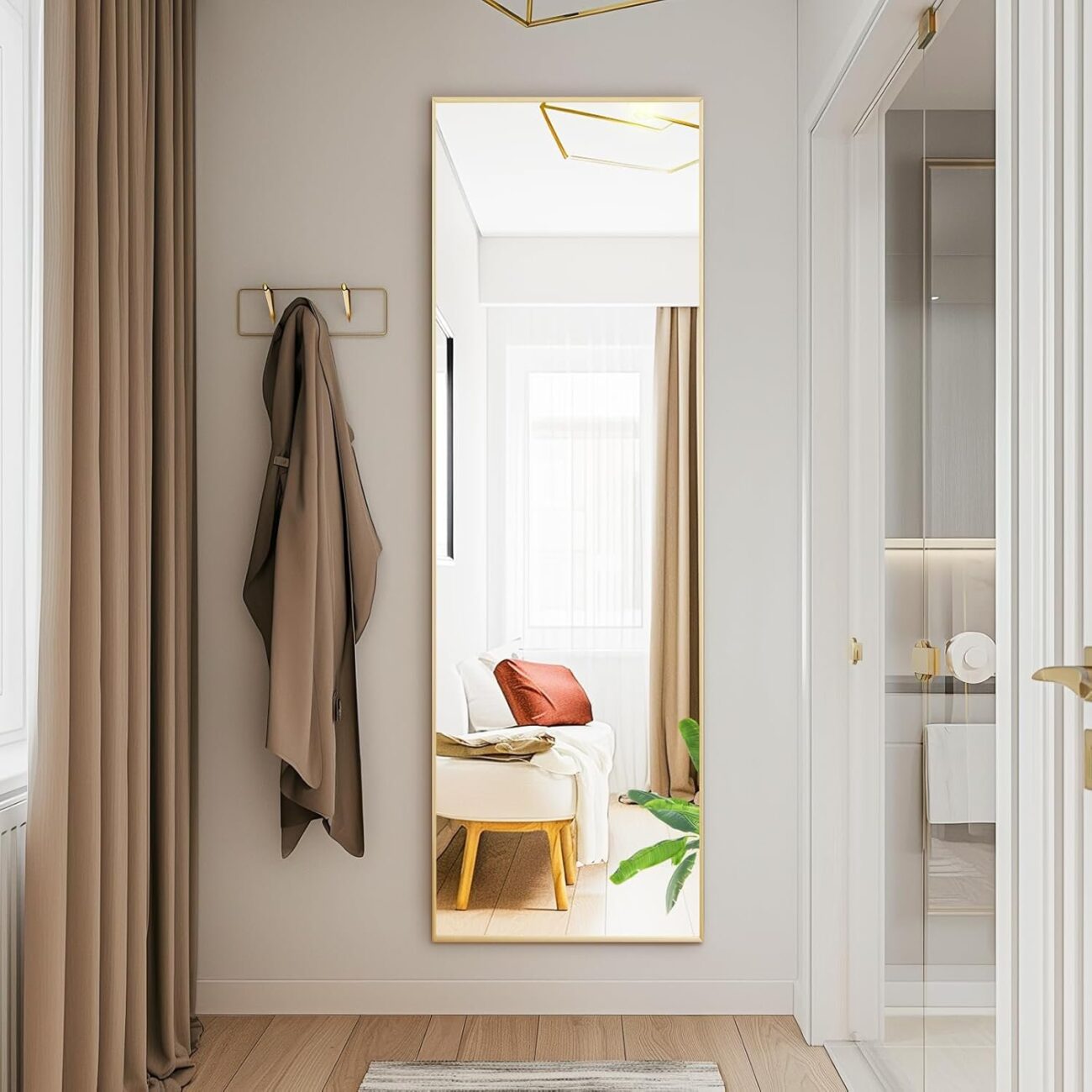 Arched Full Length Mirror with Stand (Gold) - Image 4
